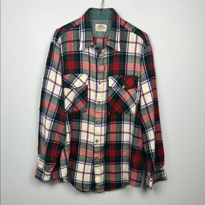 Fieldmaster men’s XL button down plaid flannel vintage shirt